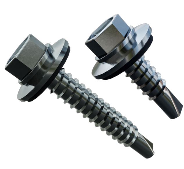 Evolution A2 Bi-Metal Stainless Steel Hex Head Tek 2 Halter Clip Screw with 16mm Bonded Washer