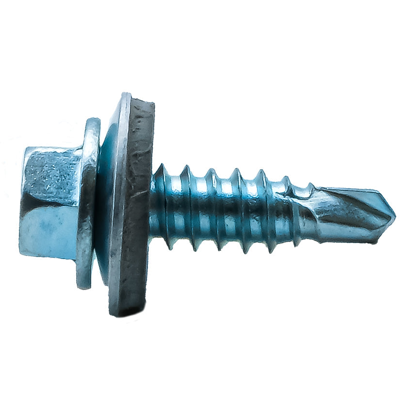 Evolution Zinc Coated Stitching Screw with 16mm Bonded Washer for Light Steel