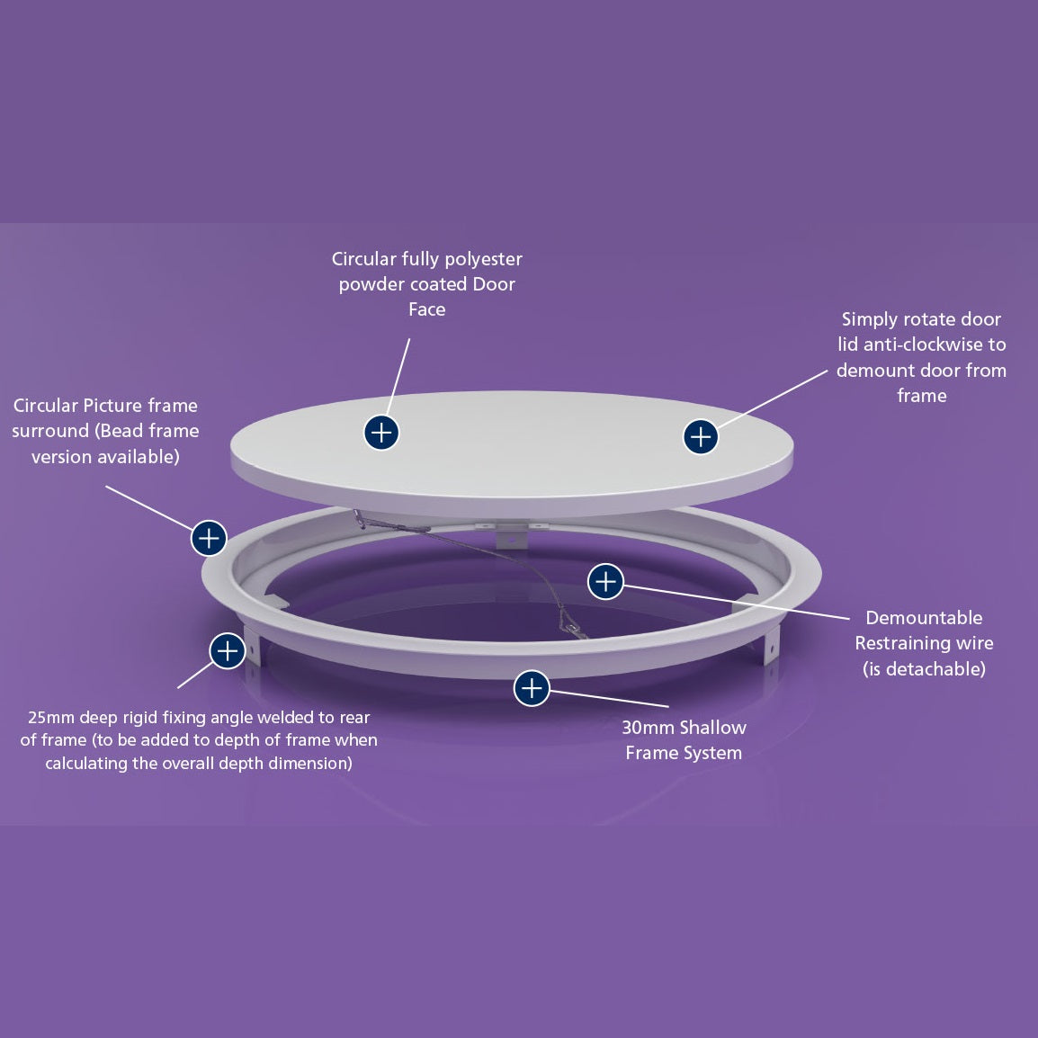 Metal Circular Access Panel - Picture Frame