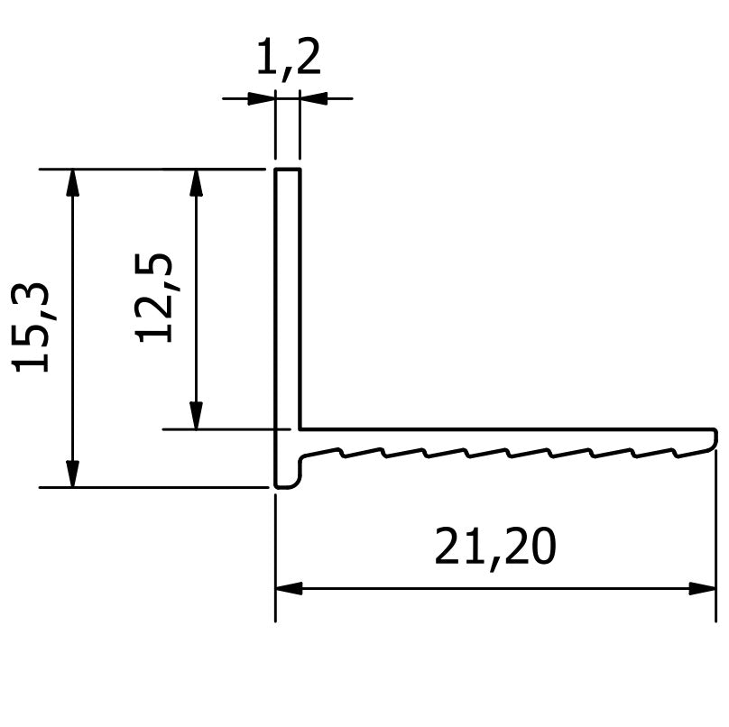 E12 Edge Trim - RAL9010 (White) - 3m Length