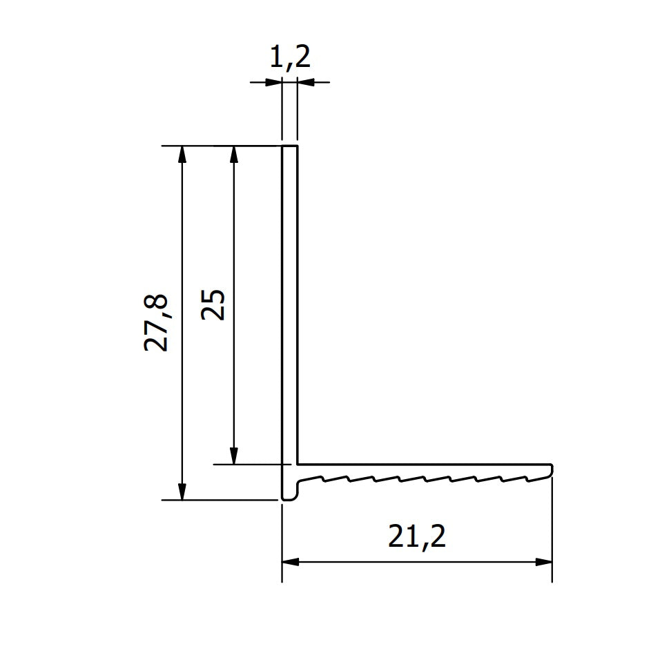 E25 Edge Trim - RAL9010 (White) - 3m Length