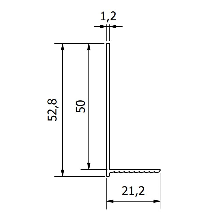 E50 Edge Trim - RAL9010 (White) - 3m Length