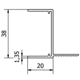 Plasterboard to Metal Tile Junction Trim (Type JT)