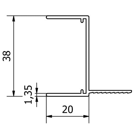 Plasterboard to Metal Tile Junction Trim (Type JT)