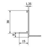 Stepped Plasterboard to Tile Trim (Type JTAS)