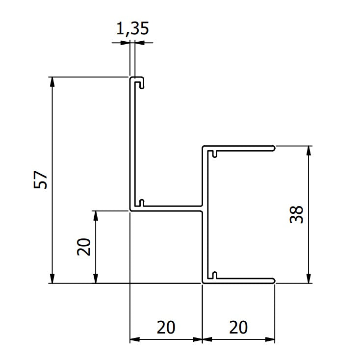 20mm Shadow Gap Channel Trim - RAL9010 (White) - 3m Length