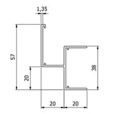 20mm Shadow Gap Channel Trim - RAL9010 (White) - 3m Length