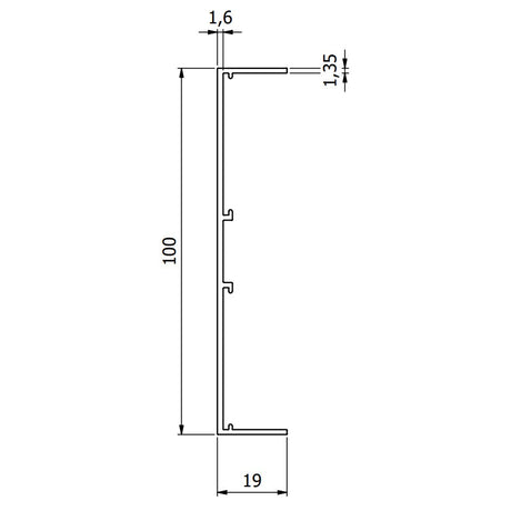 100mm Upstand Perimeter Trim - RAL9010 (White) - 3m Length