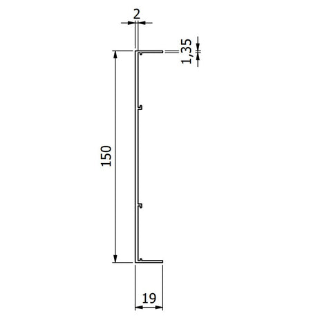 150mm Upstand Perimeter Trim - RAL9010 (White) - 3m Length