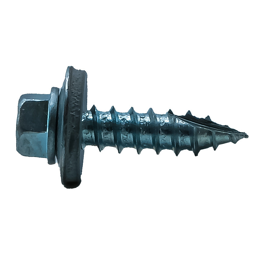 Evolution Zinc Coated Gash Point Screw with 16mm Bonded Washer for Light Steel