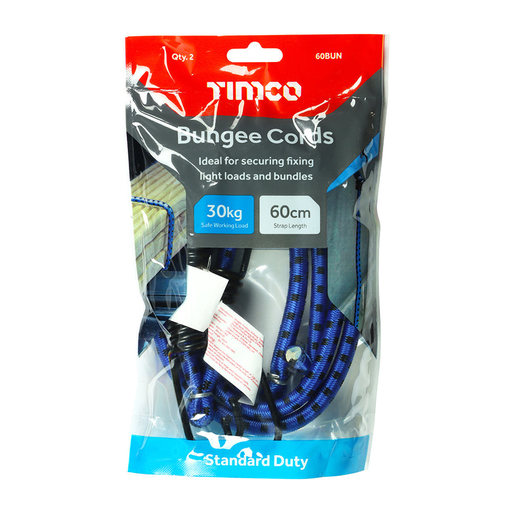 Bungee Cords with Laminated Hook - Dia.8mm x 60cm