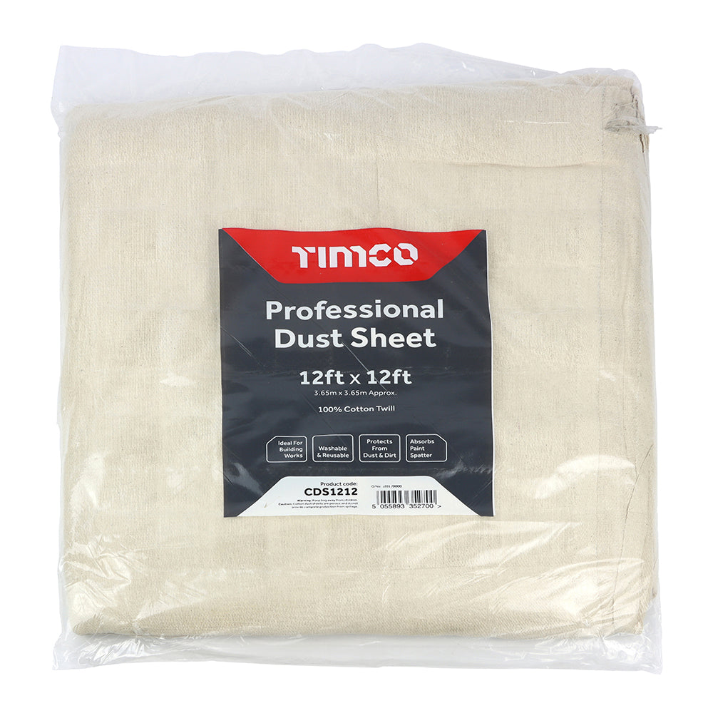 Cotton Twill Dust Sheet - 12ft x 9ft