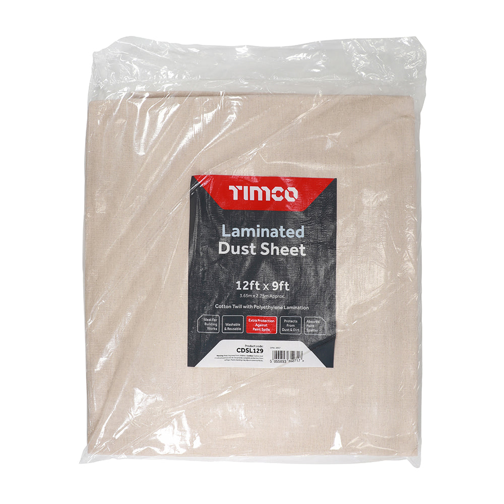 Laminated Cotton Twill Dust Sheet - 12ft x 9ft