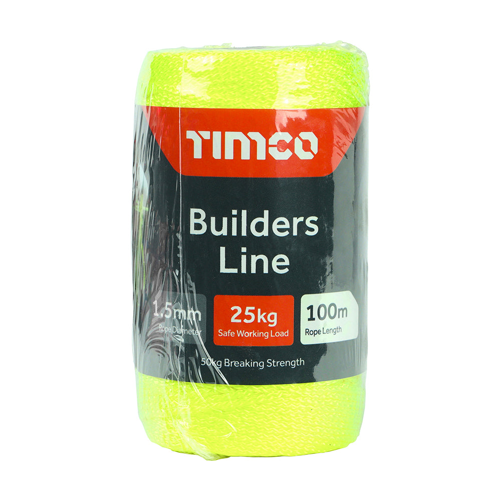 Nylon Builders Line Yellow - 1.5mm x 100m