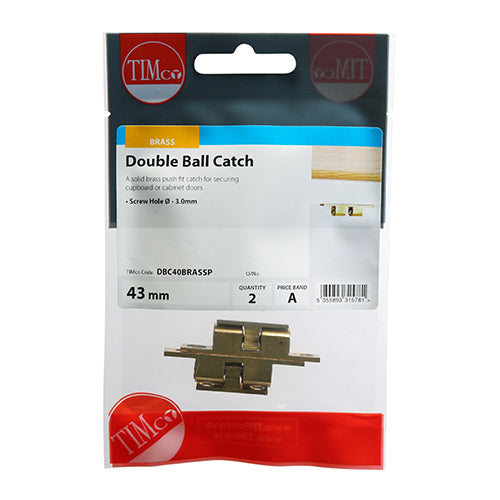 Double Ball Catches Electro Brass - 43mm