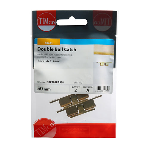 Double Ball Catches Electro Brass - 50mm