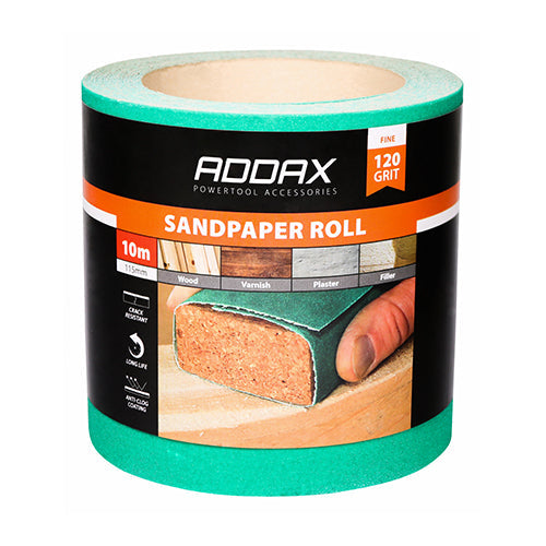 Sandpaper Roll 120 Grit Green - 115mm x 10m