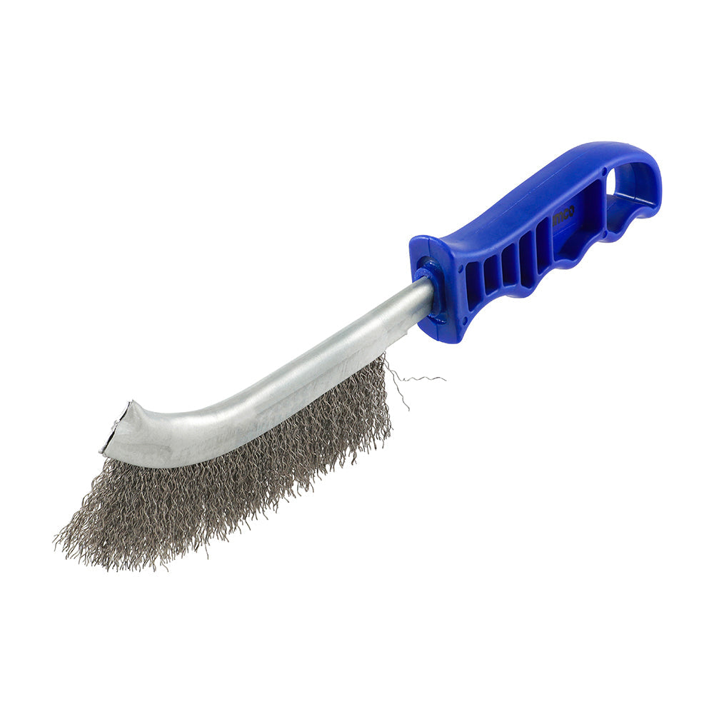 Blue Handle Wire Brush Stainless Steel - 255mm