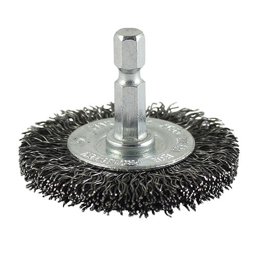 Timco Drill Wheel Brush Crimped Steel Wire - 75mm