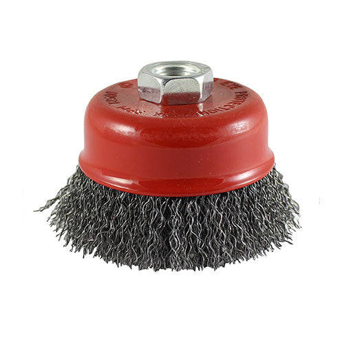 Timco Drill Cup Brush Crimped Steel Wire - 75mm