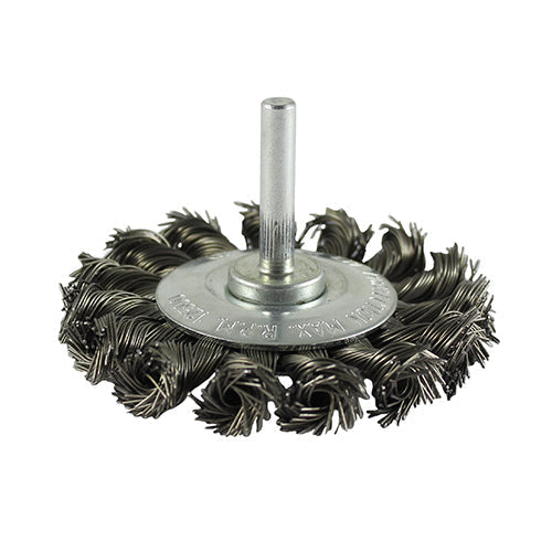 Timco Drill Wheel Brush Twisted Knot Steel Wire - 75mm