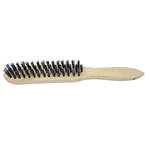 Wooden Handle Wire Brush Steel - 3 Rows