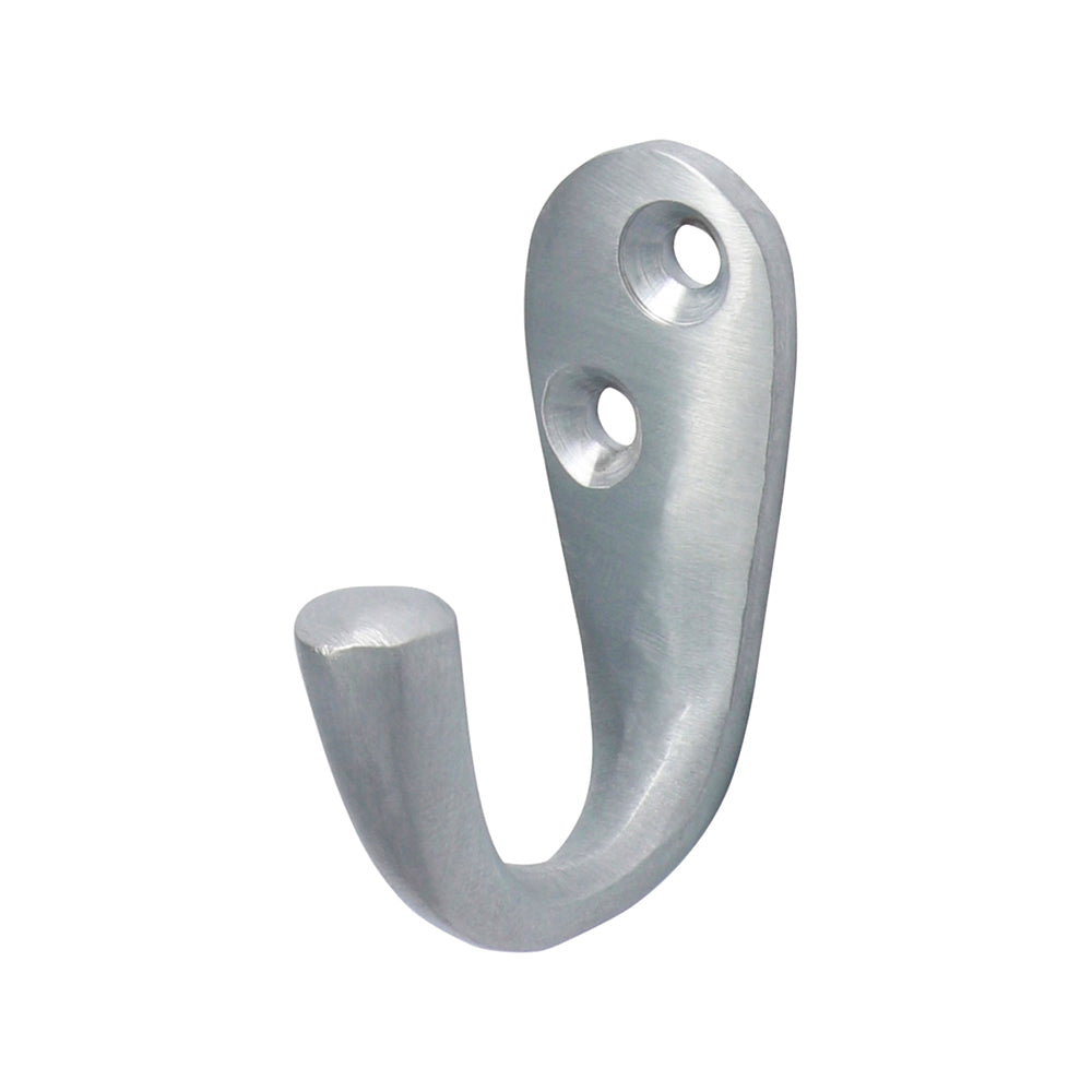 Single Robe Hook Satin Chrome - 44 x 18mm