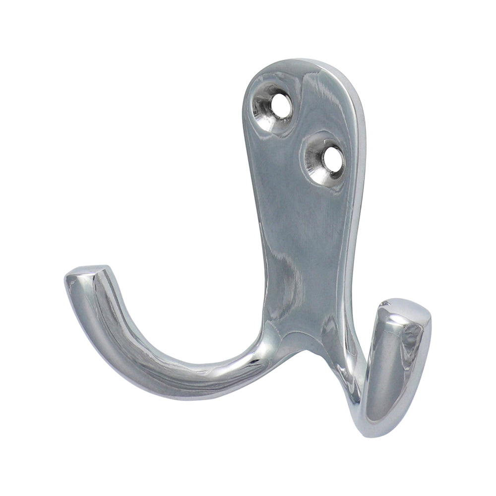 Double Robe Hook Polished Chrome - 47 x 24mm