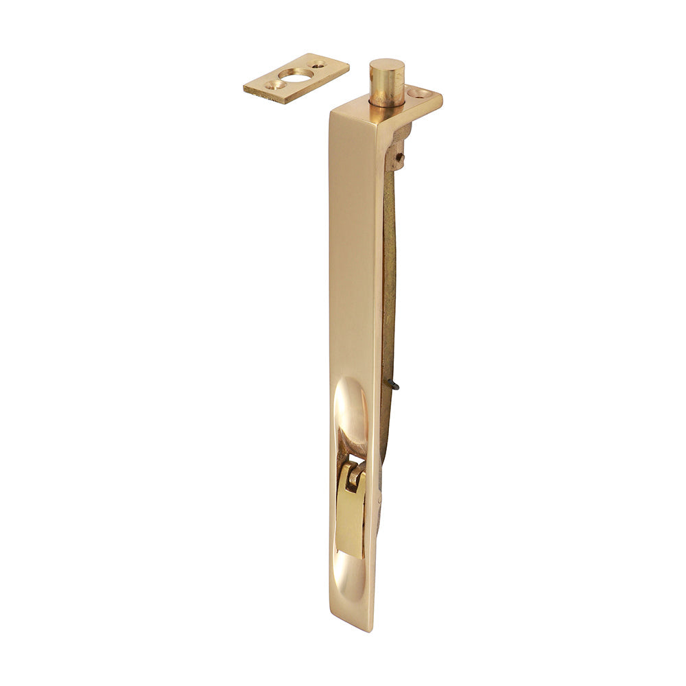 Lever Action Flush Bolt Polished Brass - 200 x 19mm