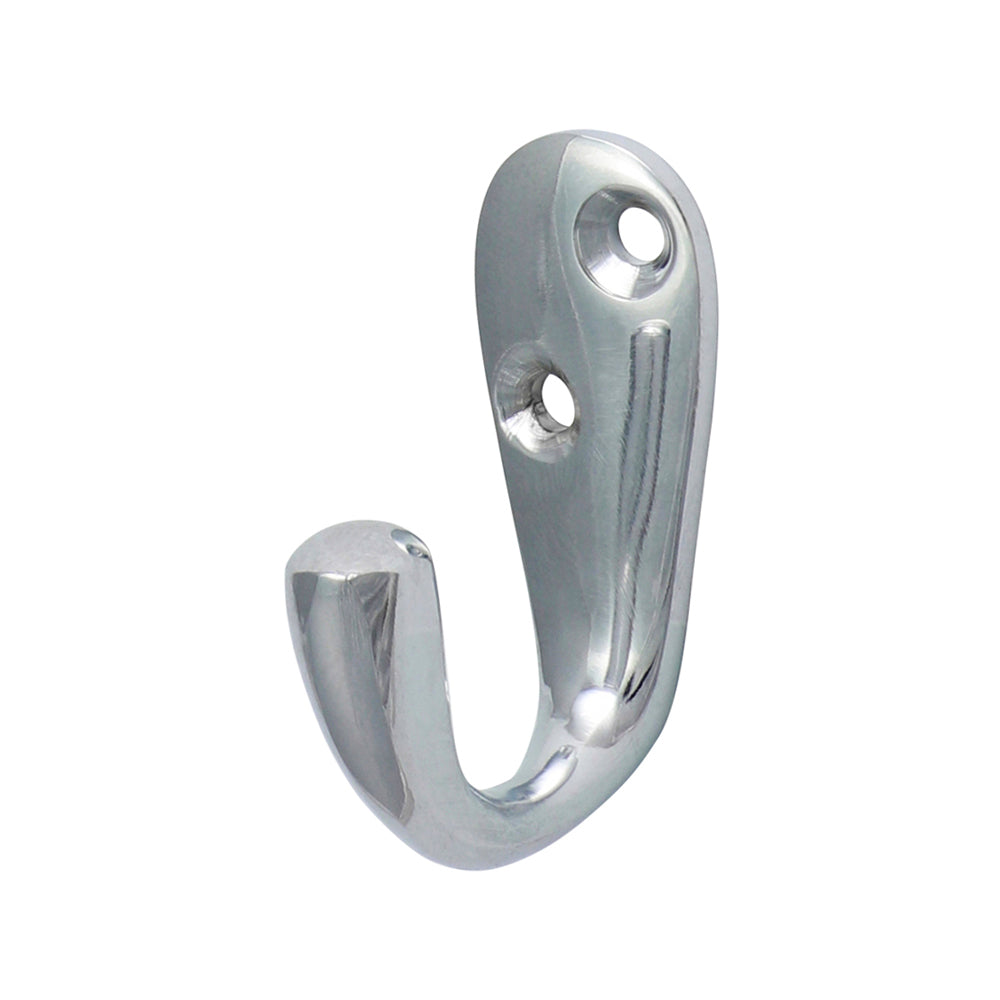 Single Robe Hook Polished Chrome - 44 x 18mm