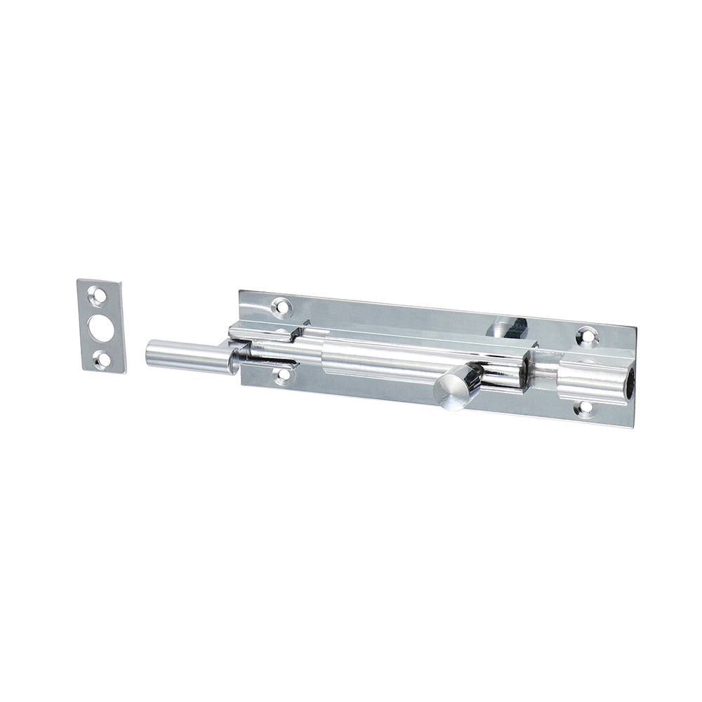 Necked Barrel Bolt Polished Chrome - 100 x 25mm