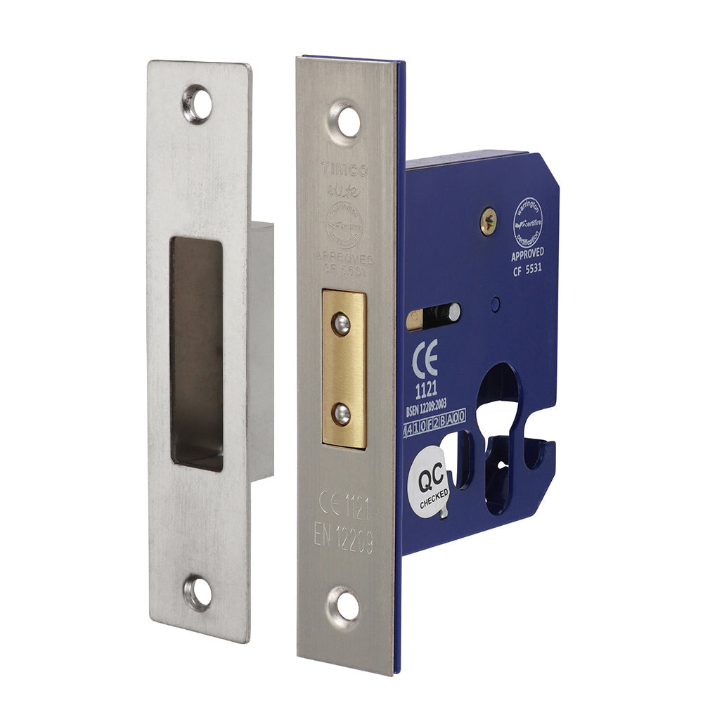 Euro Deadlock Satin Nickel - 66mm