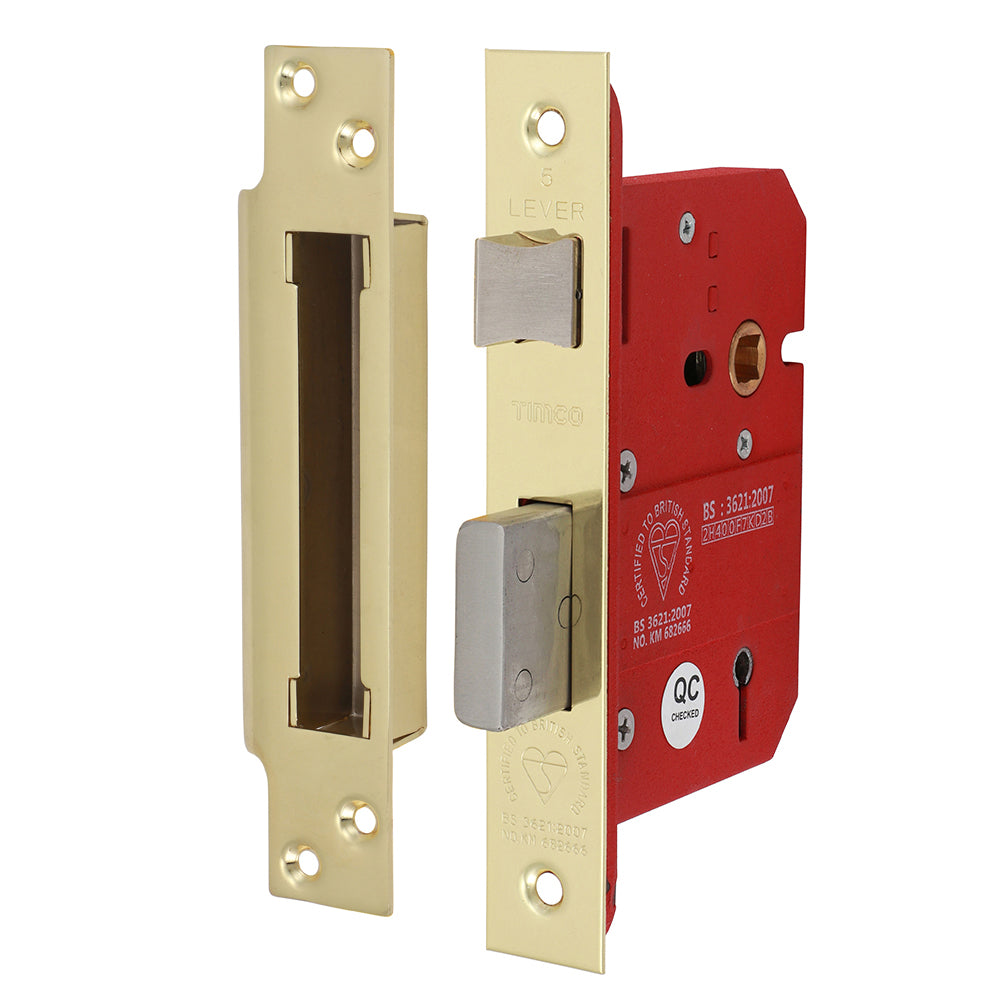 5 Lever British Standard Sashlock Electro Brass - 78mm