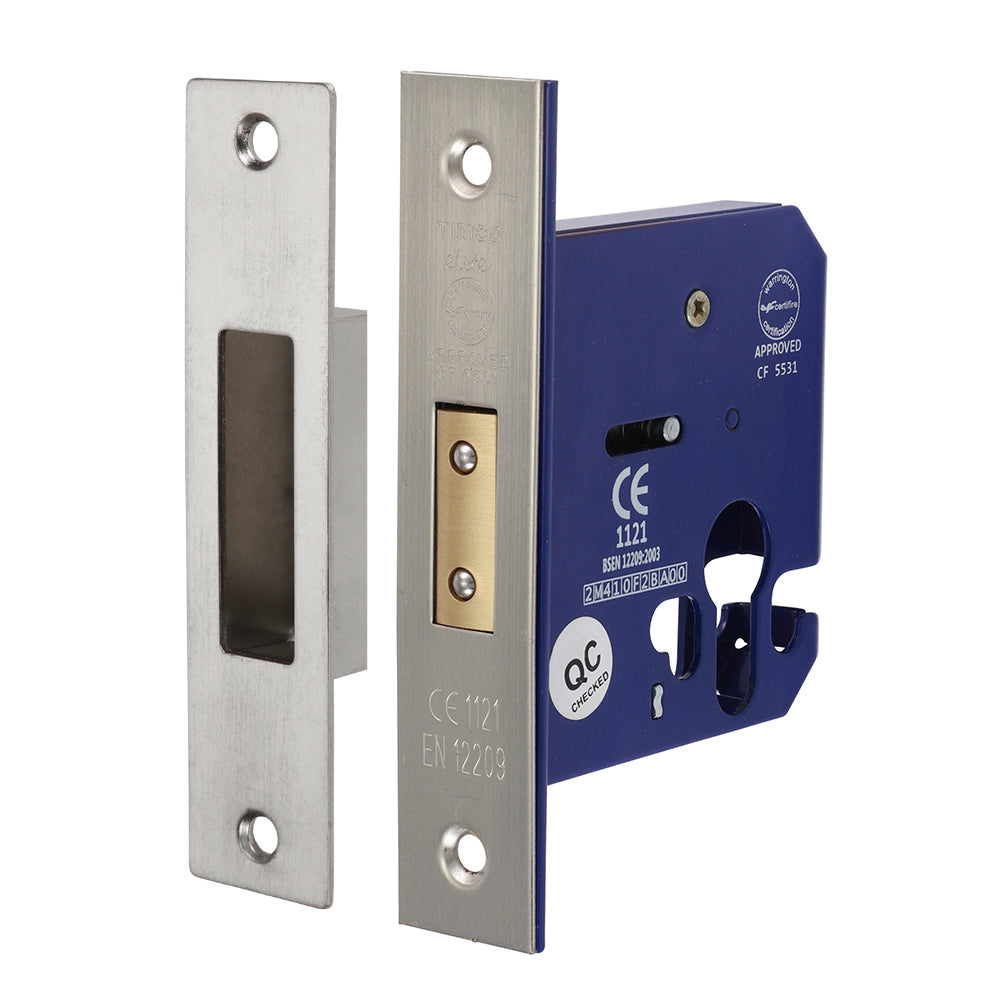 Euro Deadlock Satin Nickel - 78mm