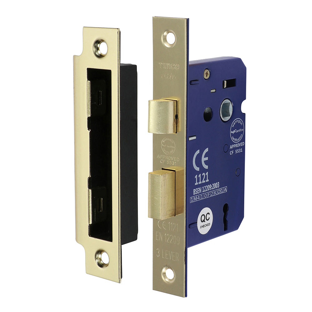 3 Lever Electro Brass Mortice Sashlock - 65mm Case - 45mm Backset