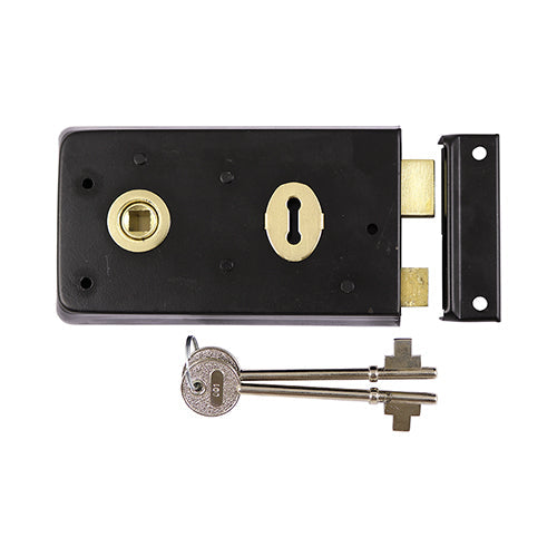 Rim Sash Lock Inward and Outward Keep Black - 143 x 83mm