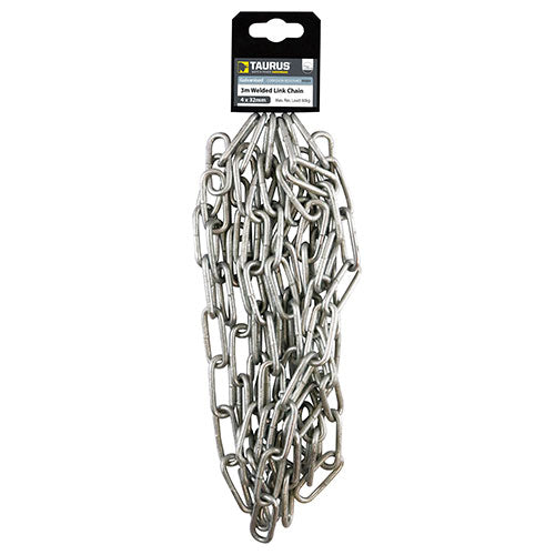 Chain Welded Links Hot Dipped Galvanised - 8 x 52mm