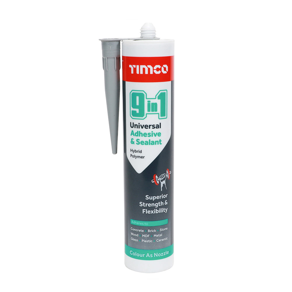 Timco 9 In 1 Universal Adhesive & Sealant - Grey - 290ml