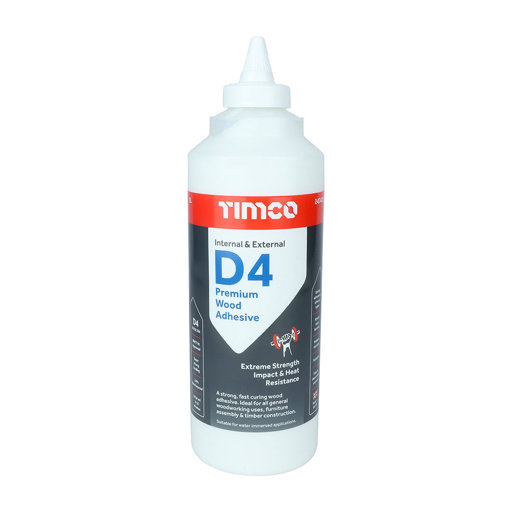 Timco Premium Internal & External D4 Wood Adhesive - 1 Litre