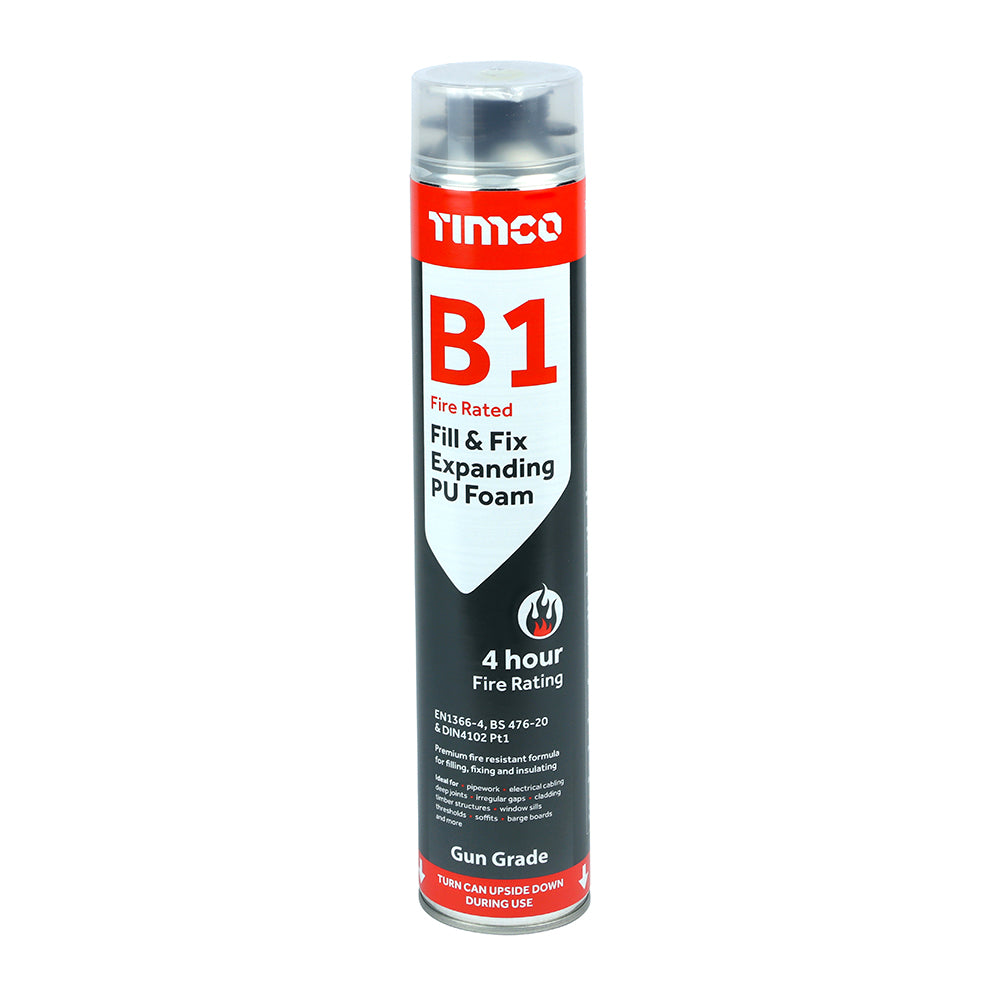 Fill & Fix Fire Rated Expanding PU Foam B1 Gun Grade - 750ml