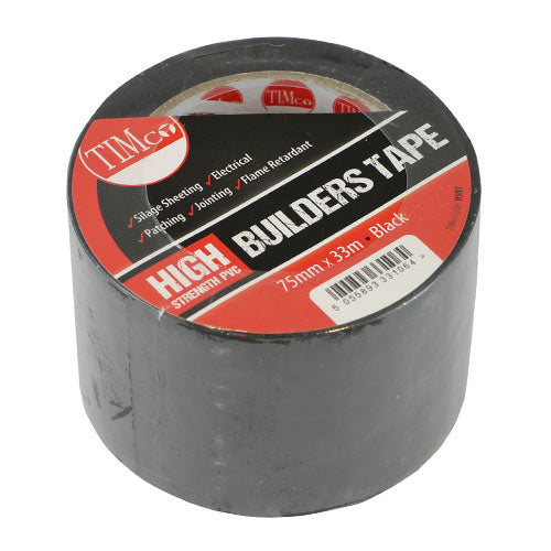 High Strength PVC Builder's Tape - 33m x 75mm