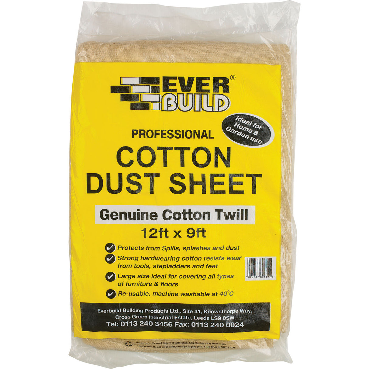 Everbuild Cotton Dust Sheet - 12 ft x 9 ft