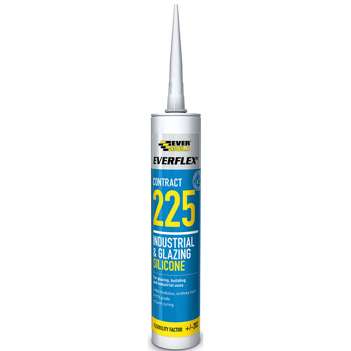 Everbuild 225 Industrial & Glazing Silicone 295ml